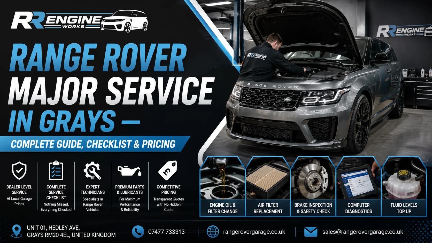 Range Rover Major Service in Grays, Complete Guide, Checklist & Pricing