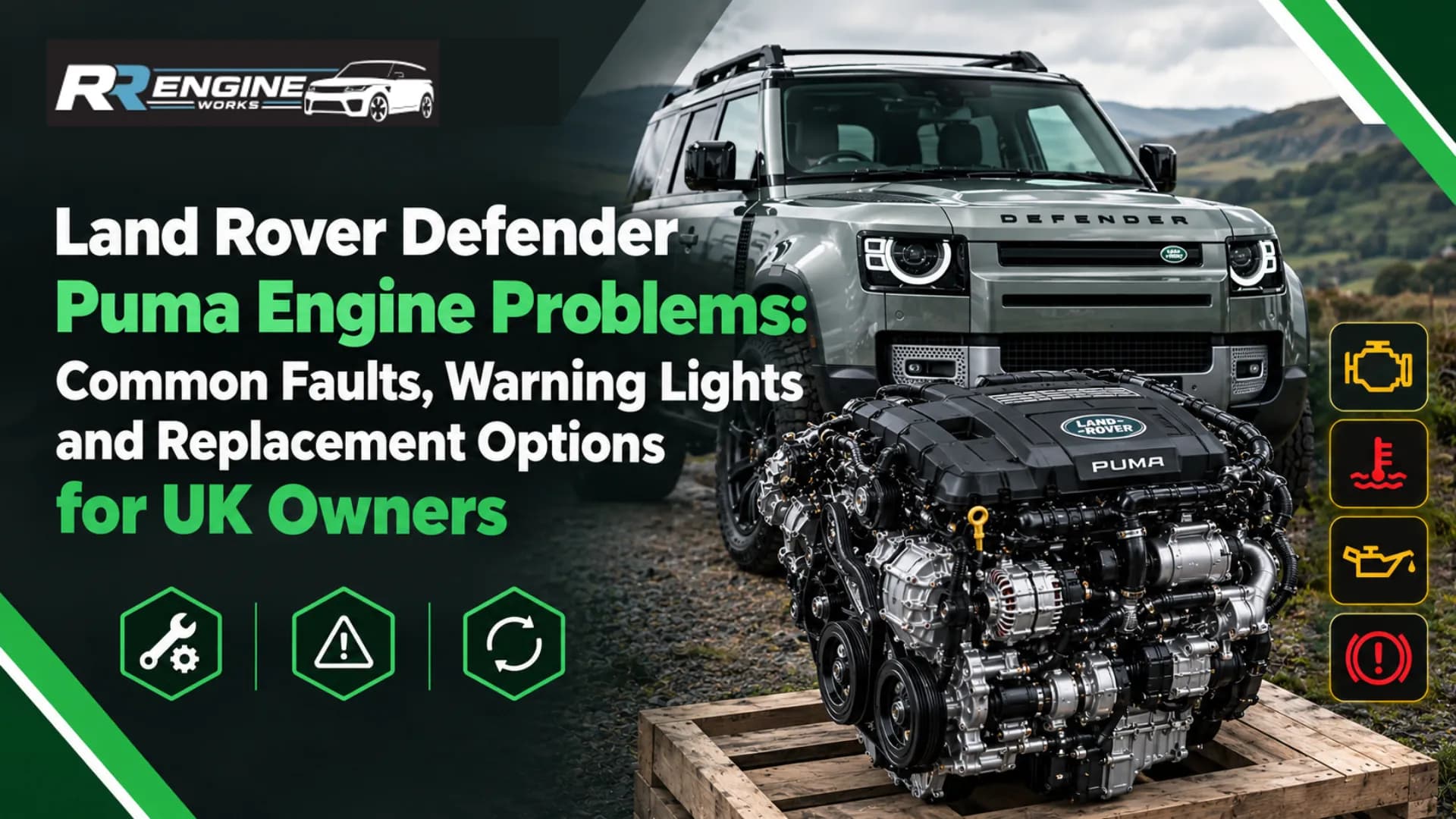 Land Rover Defender Puma Engine Problems: Common Faults, Warning Lights and Replacement Options for UK Owners