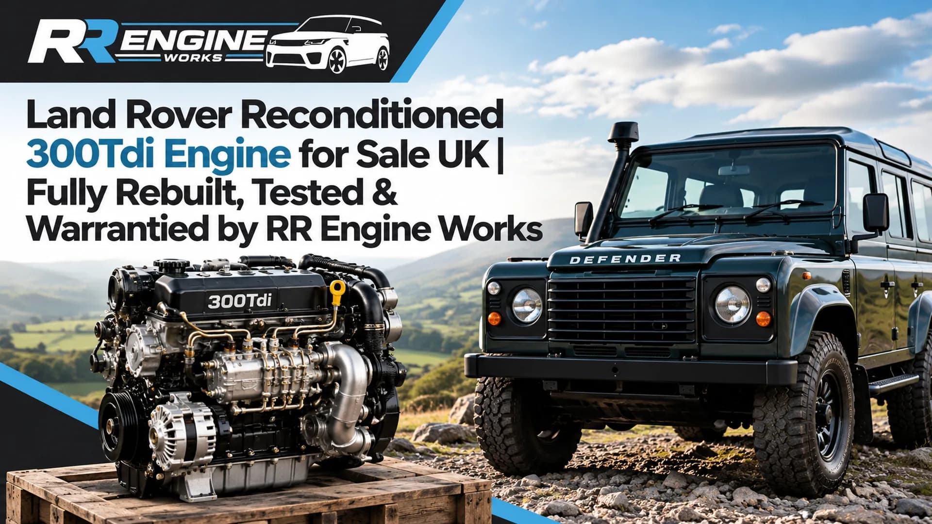 Land Rover Reconditioned 300Tdi Engine for Sale UK | Fully Rebuilt, Tested & Warrantied by RR Engine Works